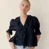 V-Neck Ruffle Blouse