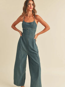  Washed Denim Jumpsuit