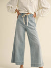 Washed Denim with Tie Front Pants