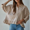 Woven Cotton Striped Button Down