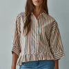Woven Cotton Striped Button Down