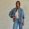 Woven Denim Zip Jacket