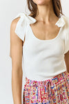 Shoulder Ribbon Tie Tank Top