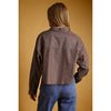 Brown Striped Button Front Top