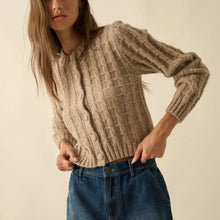  Cable Knit Cardigan - Taupe