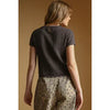 Pointelle short sleeve knitted top