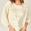 Eyelet Short Sleeve Sweatshirt