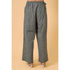 Side Ribbon Plaid Wide Leg Pants