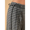 Side Ribbon Plaid Wide Leg Pants