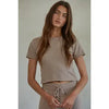 Knit Sweater Short Sleeve Crop Top