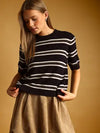 Stripe Short Sleeve Knit Top