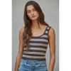 Knit Striped Padded Tank Top