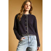 Plaid Contrasted Button Front Cardigan