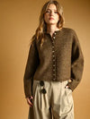 Ribbed Brown Cardigan
