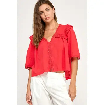 Vneck Embroidered Top